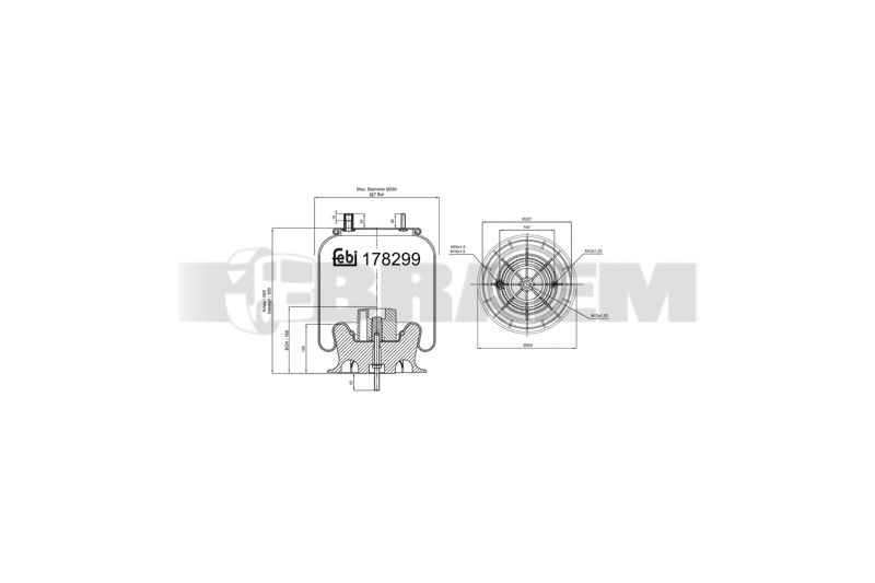 Pièces détachées camions et bus - Suspension - Suspension - Coussin pneumatique - VBA004.134