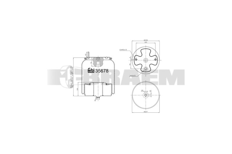 Pièces détachées camions et bus - Suspension - Suspension - Coussin pneumatique - VBA004.1874