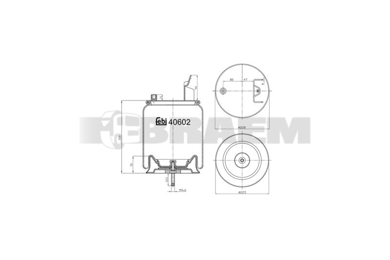 Pièces détachées camions et bus - Suspension - Suspension - Coussin pneumatique - VBA004.1990
