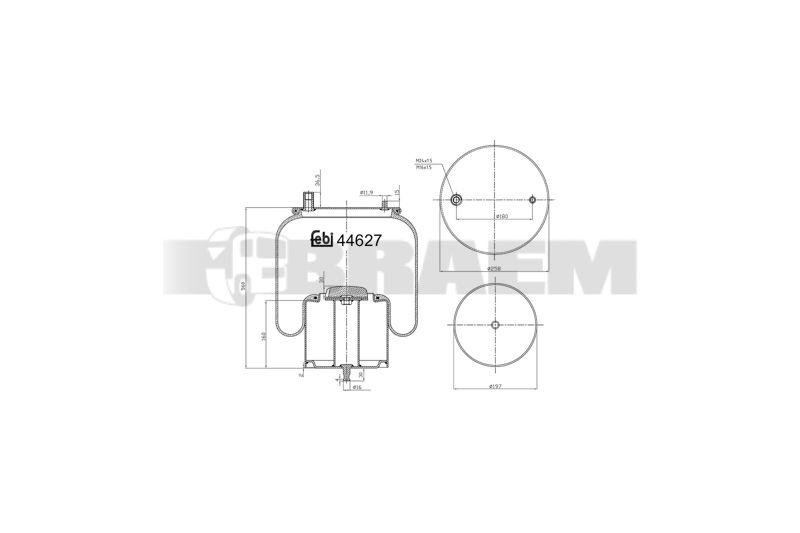 Pièces détachées camions et bus - Suspension - Suspension - Coussin pneumatique - VBA004.2034