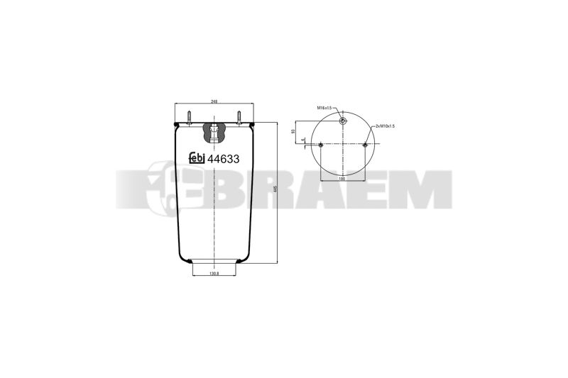 Pièces détachées camions et bus - Suspension - Suspension - Coussin pneumatique - VBA004.2035