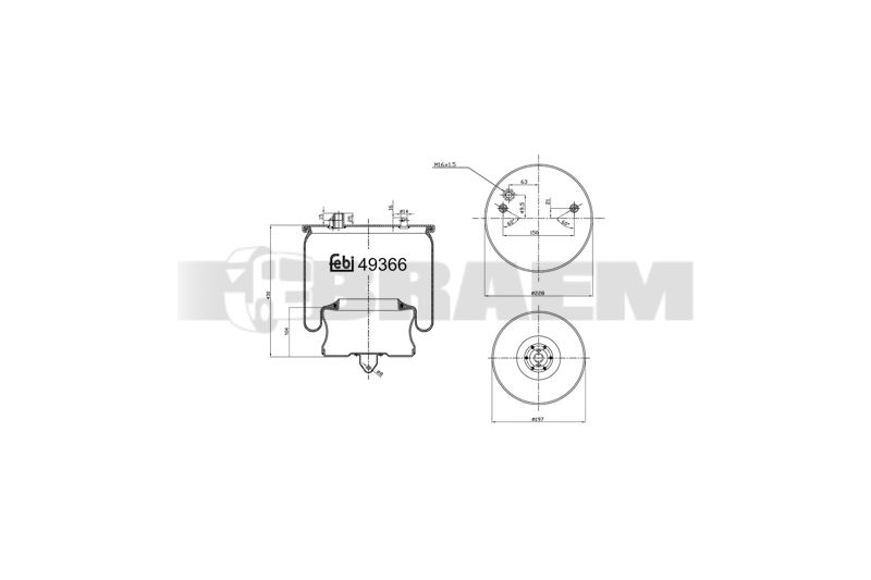 Pièces détachées camions et bus - Suspension - Suspension - Coussin pneumatique - VBA004.2196