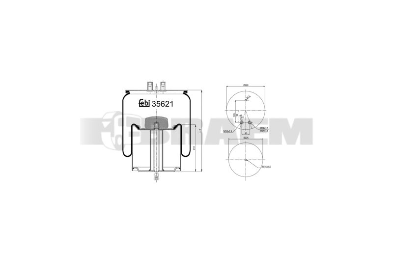 Pièces détachées camions et bus - Suspension - Suspension - Coussin pneumatique - VBA004.383
