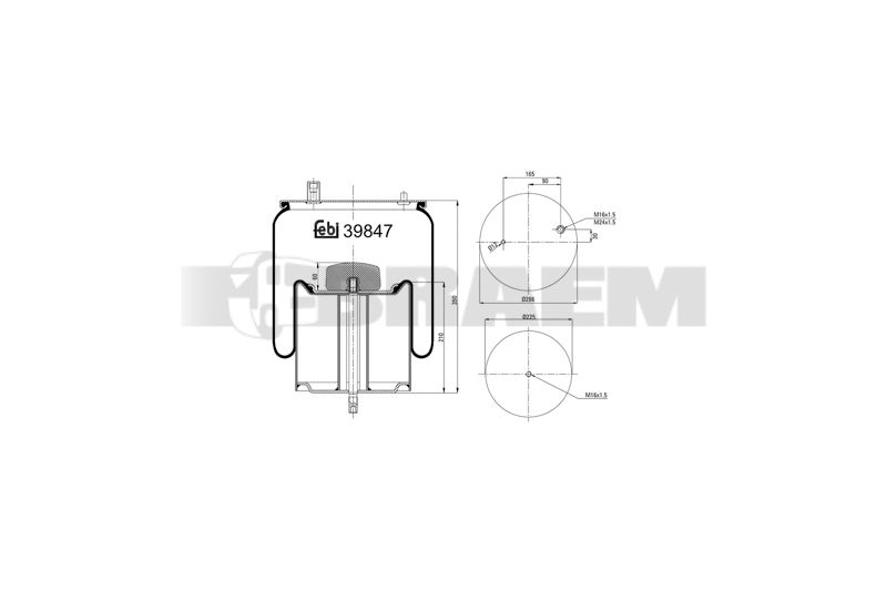 Pièces détachées camions et bus - Suspension - Suspension - Coussin pneumatique - VBA004.419