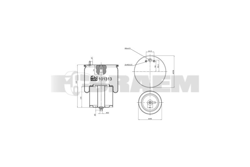 Pièces détachées camions et bus - Suspension - Suspension - Coussin pneumatique - VBA004.662