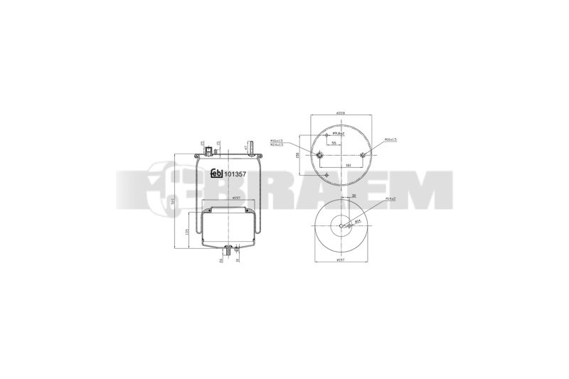Pièces détachées camions et bus - Suspension - Suspension - Coussin pneumatique - VBA004.664