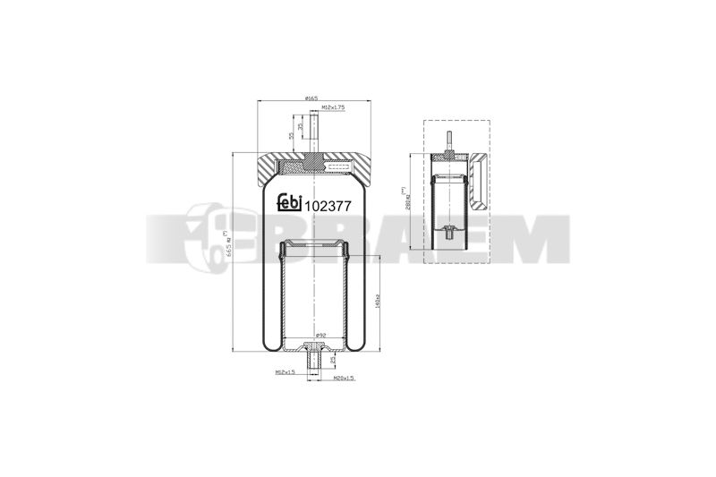 Pièces détachées camions et bus - Suspension - Suspension - Coussin pneumatique - VBA004.683