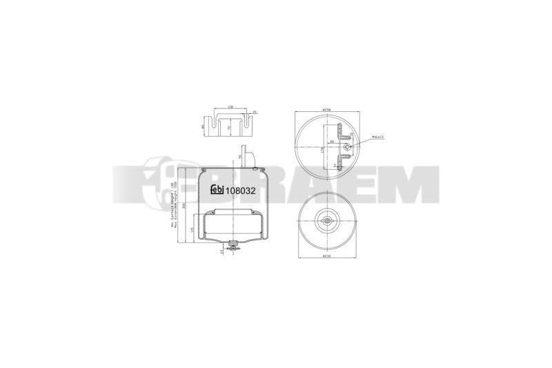 Pièces détachées camions et bus - Suspension - Suspension - Coussin pneumatique - VBA004.893