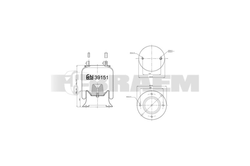 Pièces détachées camions et bus - Suspension - Suspension - Coussin pneumatique - VBA005.154