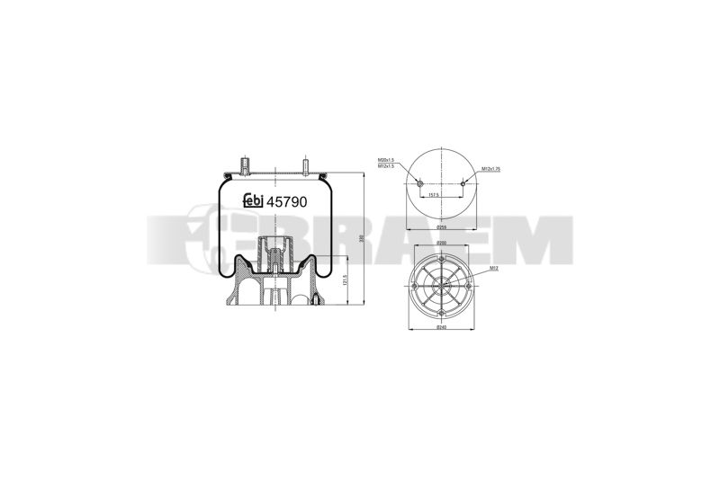 Pièces détachées camions et bus - Suspension - Suspension - Coussin pneumatique - VBA005.155