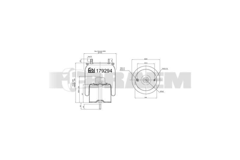 Pièces détachées camions et bus - Suspension - Suspension - Coussin pneumatique - VBA005.162