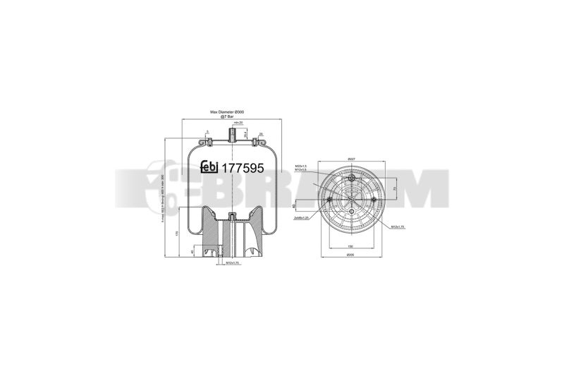 Pièces détachées camions et bus - Suspension - Suspension - Coussin pneumatique - VBA005.399