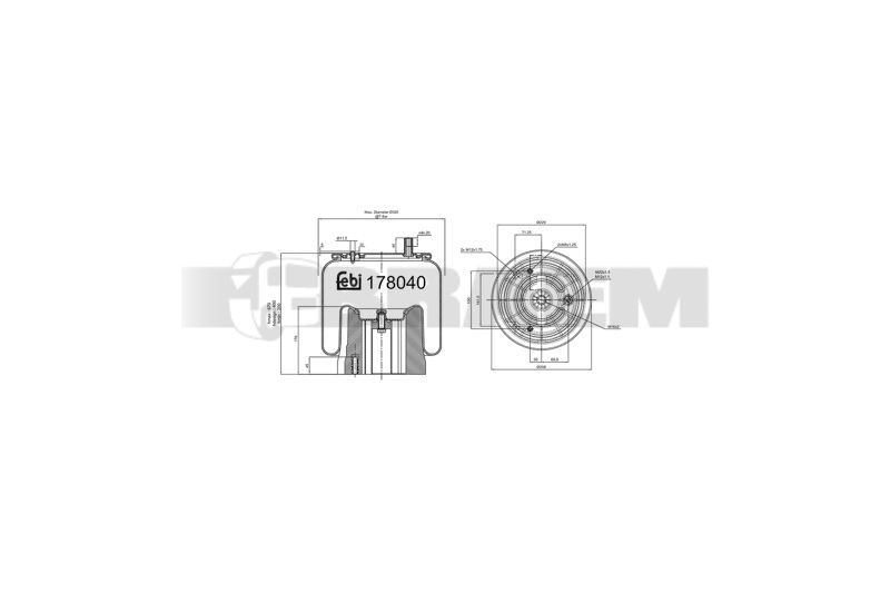 Pièces détachées camions et bus - Suspension - Suspension - Coussin pneumatique - VBA005.401