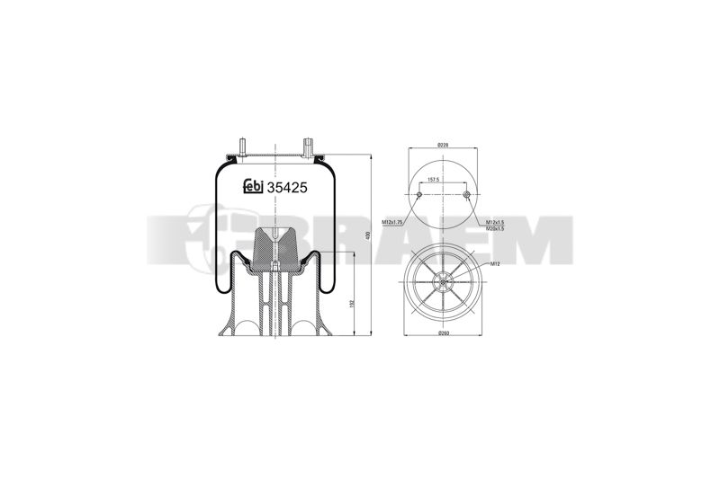 Pièces détachées camions et bus - Suspension - Suspension - Coussin pneumatique - VBA005.467