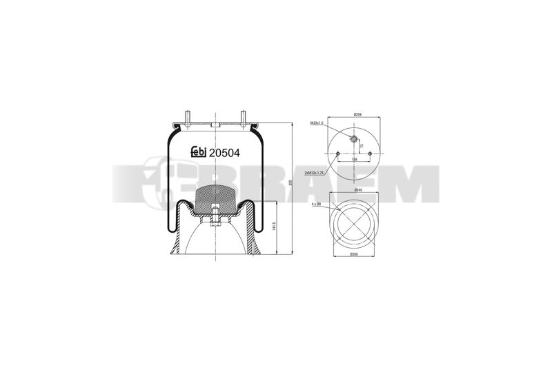 Pièces détachées camions et bus - Suspension - Suspension - Coussin pneumatique - VBA005.783