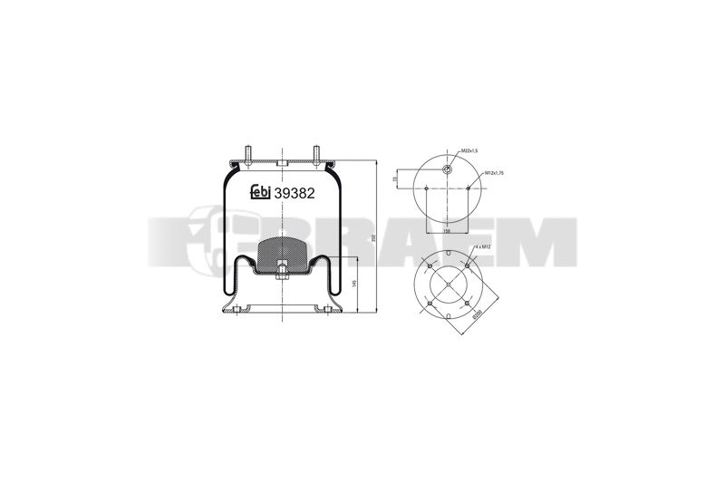 Pièces détachées camions et bus - Suspension - Suspension - Coussin pneumatique - VBA005.787