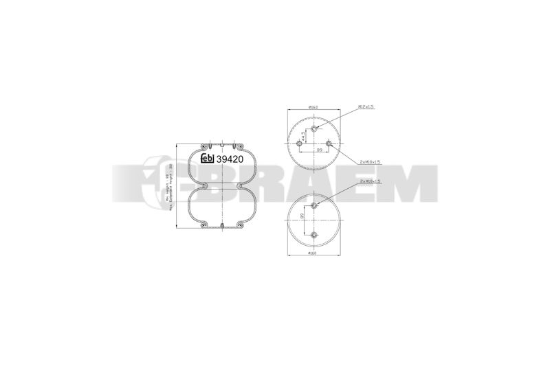 Pièces détachées camions et bus - Suspension - Suspension - Coussin pneumatique - VBA005.788
