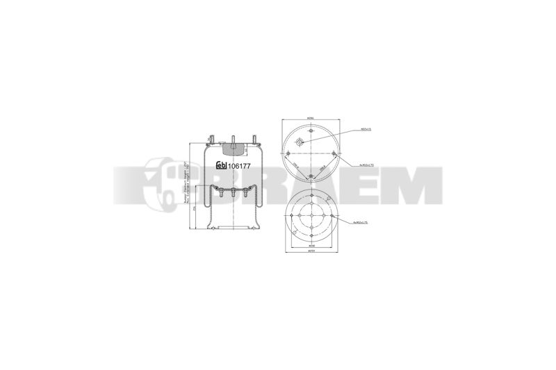 Pièces détachées camions et bus - Suspension - Suspension - Coussin pneumatique - VBA005.805
