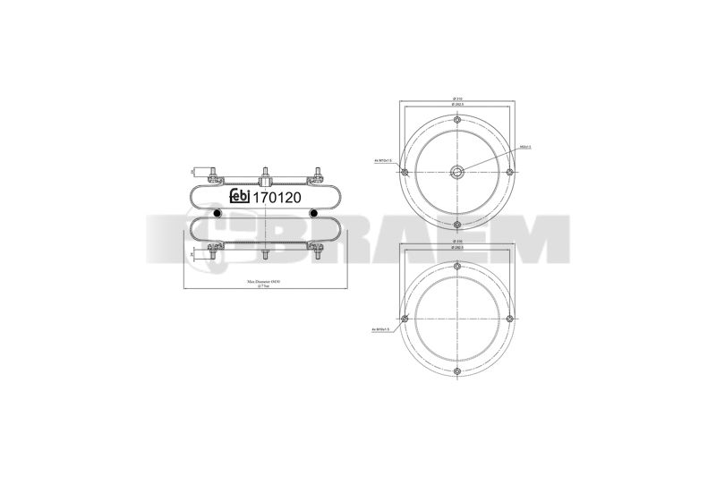 Pièces détachées camions et bus - Suspension - Suspension - Coussin pneumatique - VBA005.812