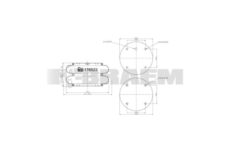 Pièces détachées camions et bus - Suspension - Suspension - Coussin pneumatique - VBA005.854