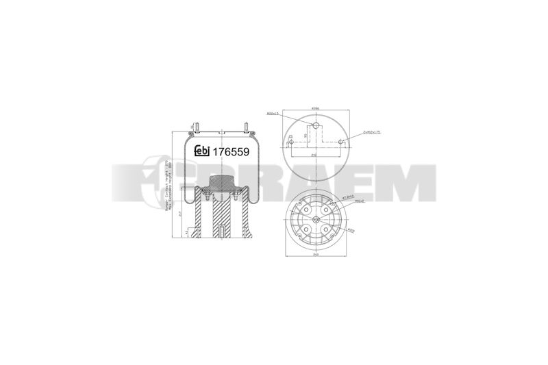 Pièces détachées camions et bus - Suspension - Suspension - Coussin pneumatique - VBA005.855
