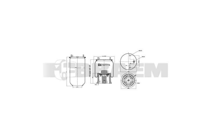 Pièces détachées camions et bus - Suspension - Suspension - Coussin pneumatique - VBA005.882
