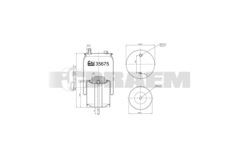 Pièces détachées camions et bus - Suspension - Suspension - Coussin pneumatique - VBA006.854